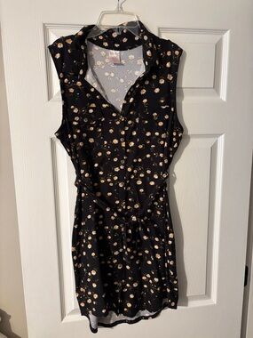 No Boundaries Black Floral Tie-Waist Mini Dress